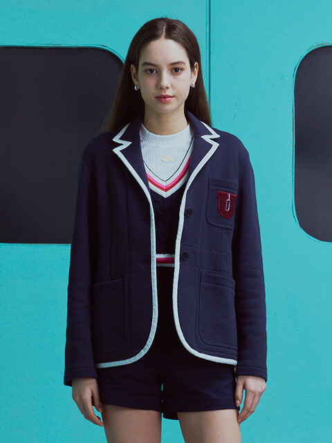 아우터 - 언톨드레이블 (UNTOLD LABEL) - BOUCLE PREP SCHOOL JACKET_NAVY [U3S0J10255]