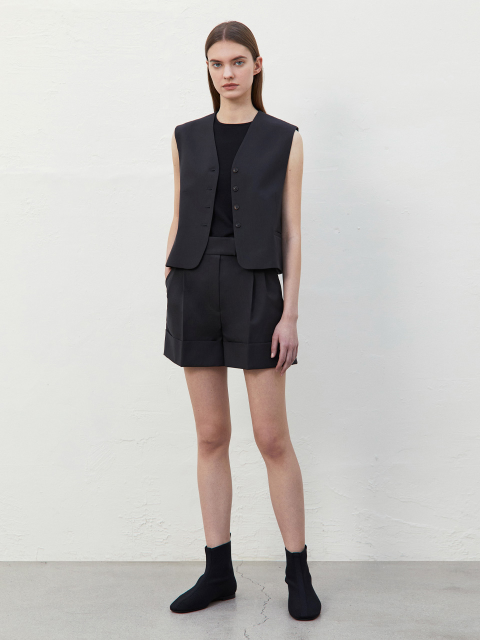 니트 - 리디피 (RIDIFI) - STANDARD WOOL FABRIC VEST_CHARCOAL