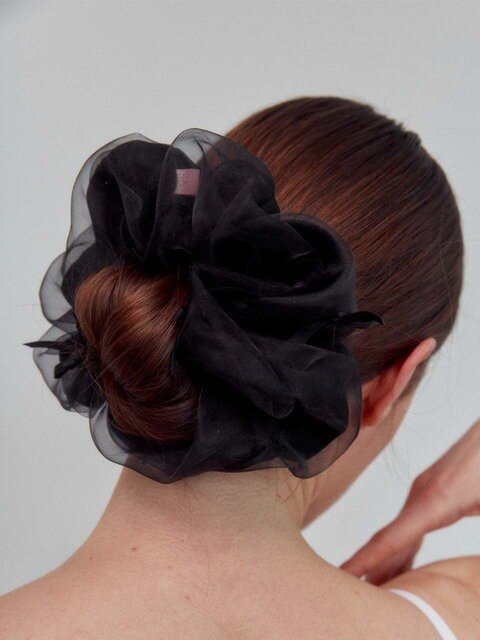 헤어액세서리 - 히쉬 (hish) - petit organza scrunchie - noir