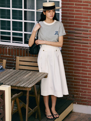 H French Mood Flare Skirt_Ivory