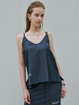 Silky Lettering Sleeveless Top [2color]