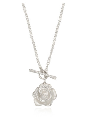 Rose Toggle Siver Necklace