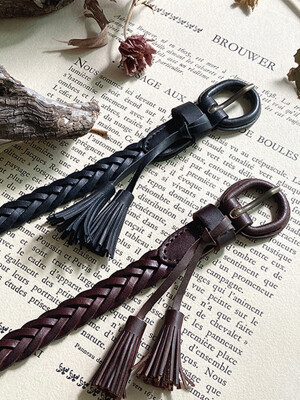 Tassel cow leather belt - 2colors 태슬 카우 레더 벨트