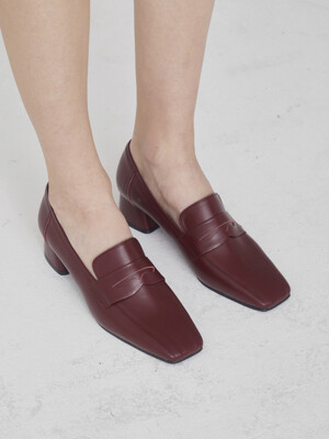 Pointed Square Basic Loafer_CCLF41_WINE