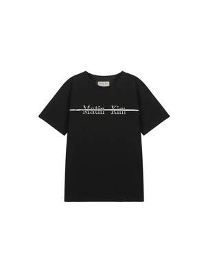 LOGO CUTTED LAYERED TOP IN BLACK