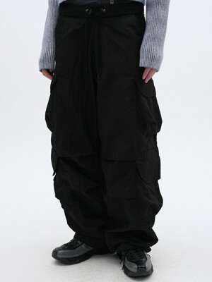 NYLON CARGO PANTS [BLACK]