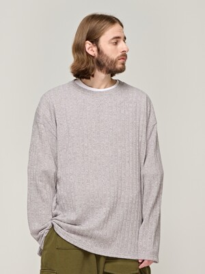 CB RIBBED ROUND OVER KNIT (GRAY)