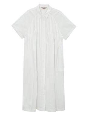 pleats linen dress(white)