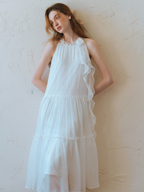 ★Cest Moidew★ Cest_Pink roses ruffled camisole dress 쎄무아듀]Cest_Pink roses ruffled camisole dress