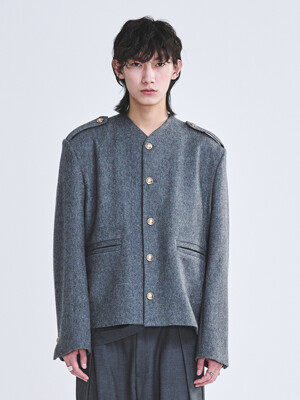 EPAULET WOOL JACKET GREY