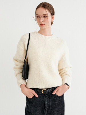 다니엘 부클 울 니트_아이보리 / DANIELLE BOUCLE WOOL KNIT_IVORY