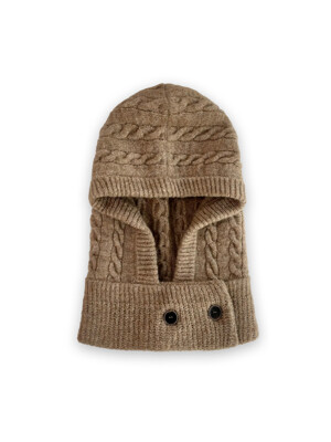MET wool cable balaclava beige