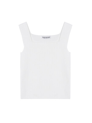 CROP SQUARE NECK KNIT SLEEVELESS_IVORY