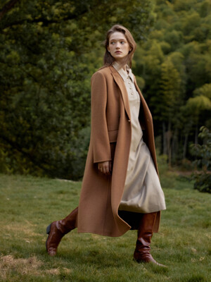 BRUNI premium cash wool handmade coat_CAMEL