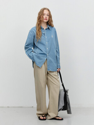 UNISEX CLASSIC BOYFRIEND DENIM SHIRT LIGHT BLUE_UDSH5A102B1