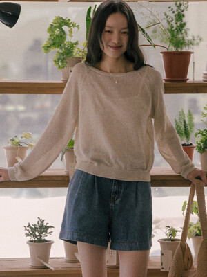 Hazel linen blended knit TISU01SW01_Beige