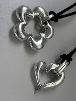 [925silver] Bold pendent suede necklace (2type)