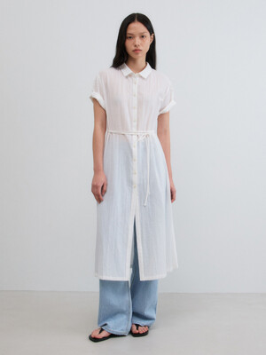 SANDI SHIRT ONE PIECE_PURE IVORY