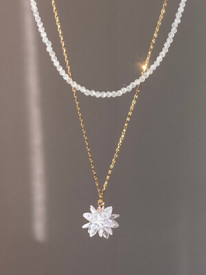 (2set) white snow necklace
