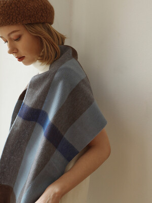 Britian check wool muffler (6color)