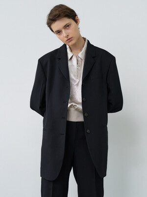 No.4 So Mannish Jacket, Black