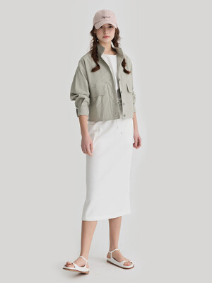 CARGO SWEAT SKIRT(WHITE)