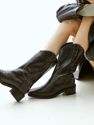 50mm Marfa Western Middle Boots (BLACK)