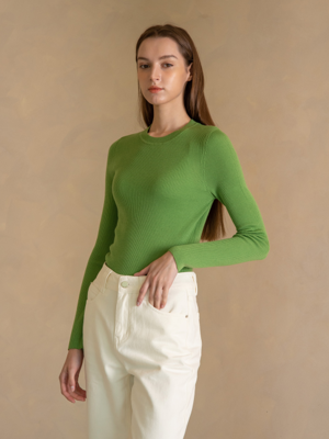 WED Slim round knit top_4colors