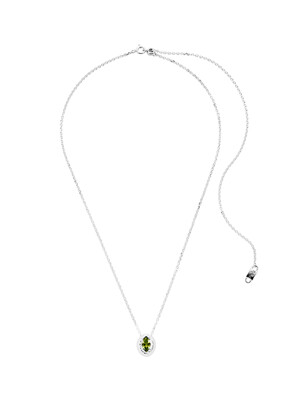 Yellow Green Cubic Pendant Chain Necklace