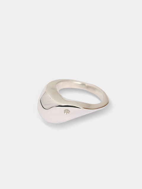 주얼리 - 그레이노이즈 (GRAYNOISE) - Heart line half ring B (925 silver)