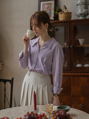 NEALIE daily cotton shirt_lavender