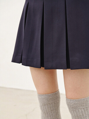 Pia Mini-pleats Skirts(Navy)