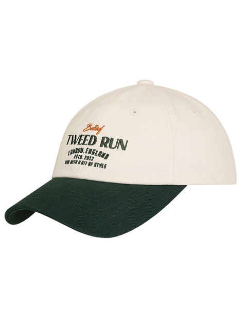 모자 - 벨리프 (Bellief) - TWEED RUN Logo  COLOR BLOCK Ball Cap (green/Ivory)