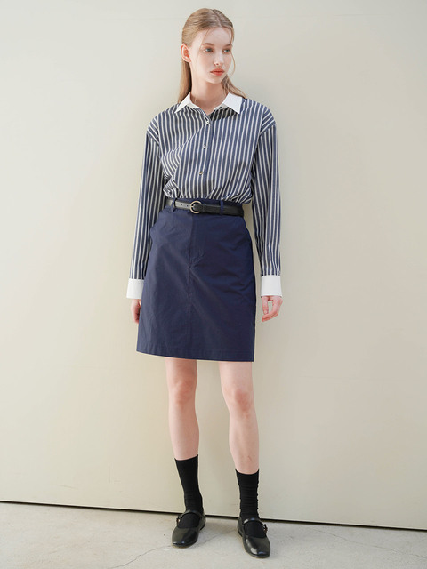 스커트 - 아티클레븐 (ARTICLEVEN) - NICOLE A LINE SHORT SKIRT (NAVY)