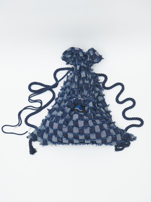 checkerboard Denim Vagabond Bag Navy