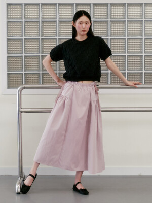 Battu Shirring Skirt_lavender