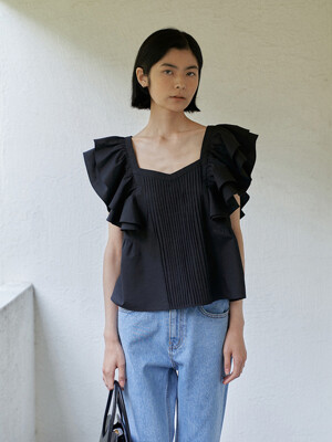 Erika Cotton Blouse in Black