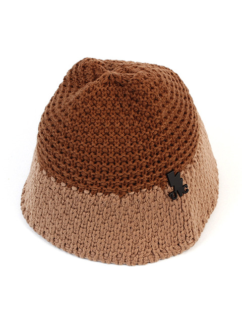 모자,모자 - 유니버셜 케미스트리 (Universal chemistry) - Two Tone Brown Knit Bucket Hat 니트버킷햇