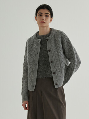 Cashmere Grandma Cardigan (Gray)