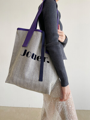 Herringbone  big bag. Purple