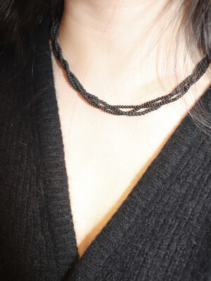 twist necklace(matt black)