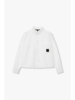 AX 여성 투 포켓 루즈핏 크롭 셔츠(A424120006)화이트