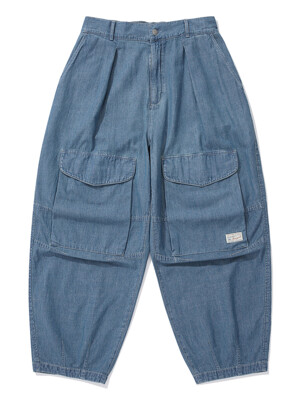 SL-LABEL DENIM WIDE FIT BALLOON PANTS 라이트데님