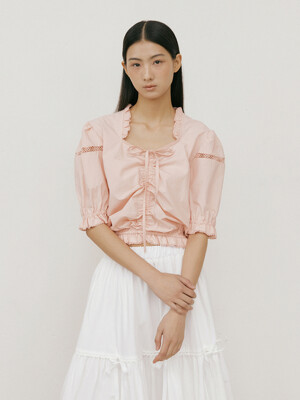 Frill Lace Blouse (pink)