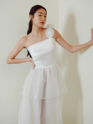 Bridal Rose Peony Dress_white