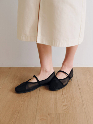 Rowie mary jane shoes Mesh Black