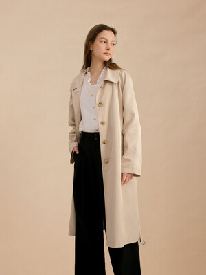 MOIRA throat latch trench coat_ivory