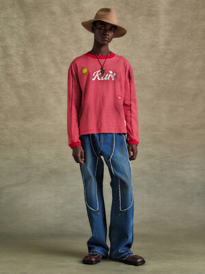 KURT STRIPE L/S T-SHIRTS atb1247m(RED)