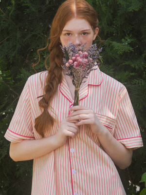 실크핏 러브썸 반팔 커플 잠옷 세트