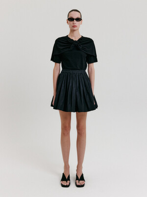 Pleats Mini Skirt - Black